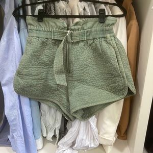 Sea quilted paper bag shorts